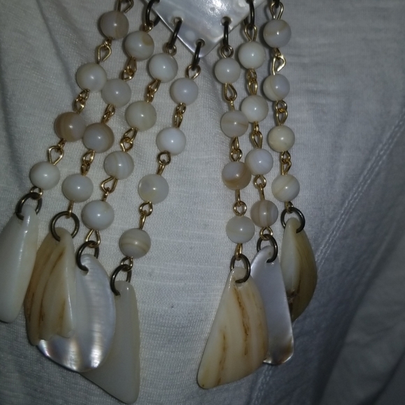 Necklace Shell Dangle Nautical White Gold Tone - Picture 3 of 7